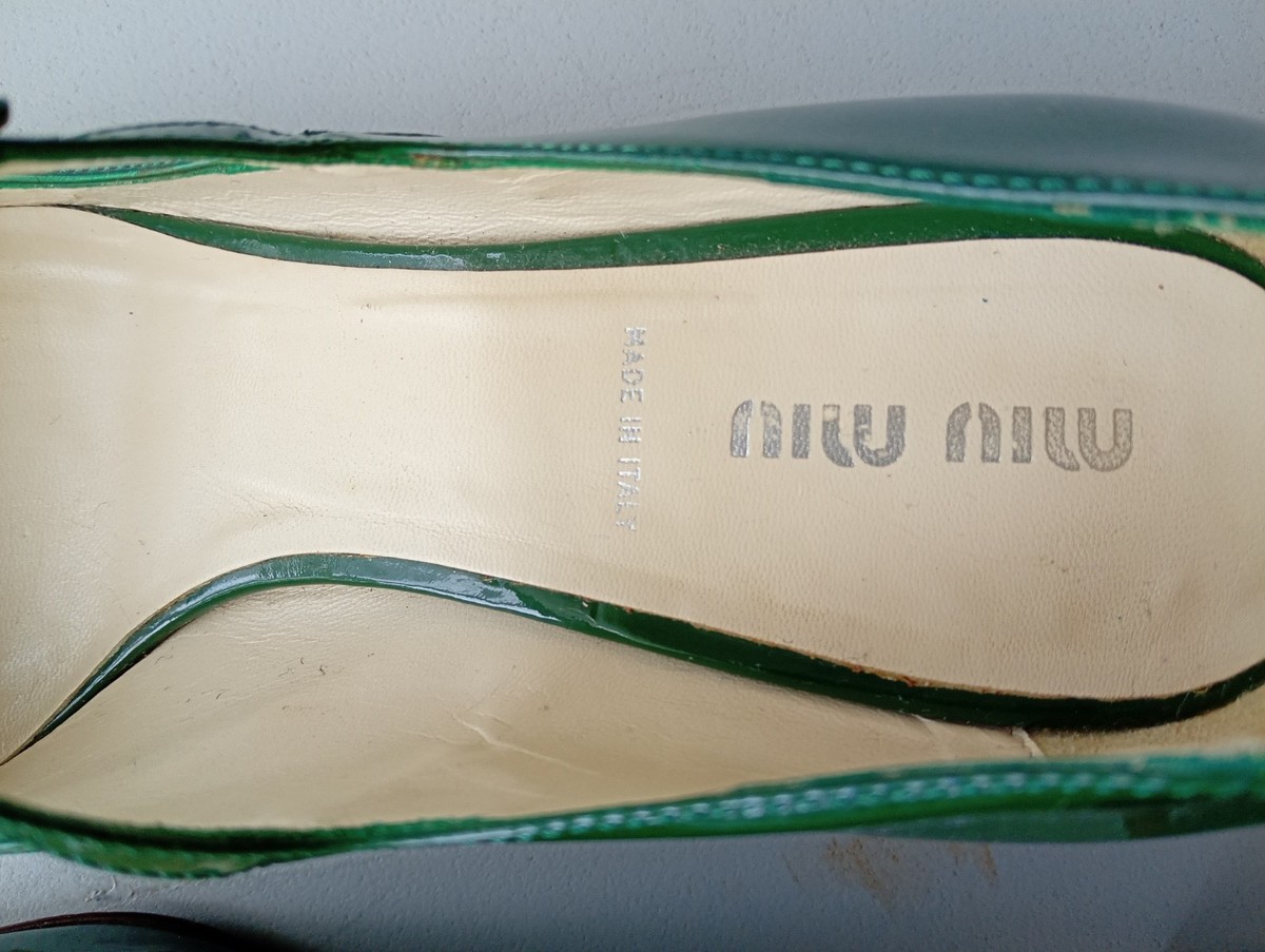 Miu Miu Green Patent Leather Mary Jane Heels EU 38.5 (AU 7.5–8) | eBay
