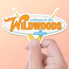 Retro Wildwood NJ Sticker