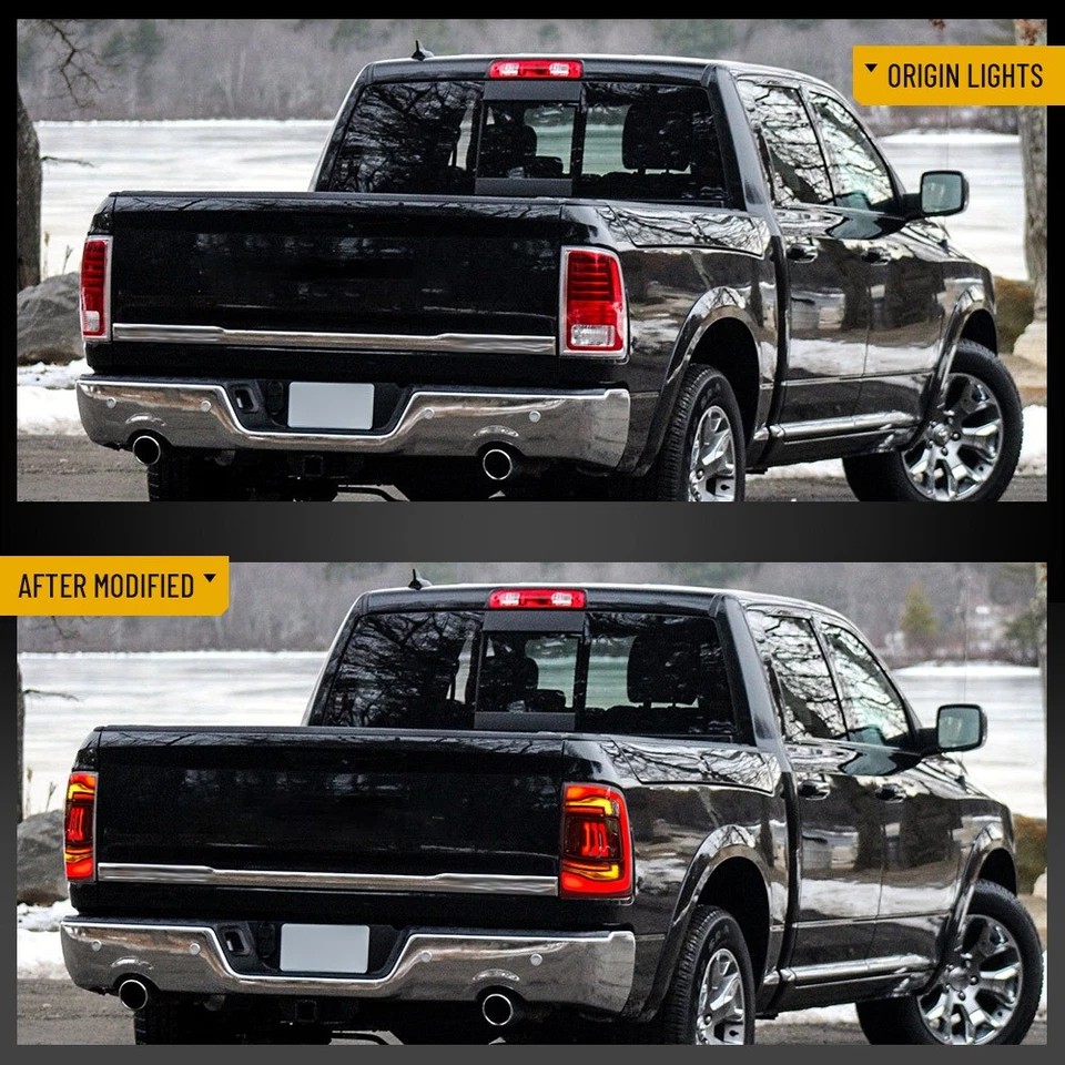 Luces traseras LED ahumadas para Dodge RAM 1500 2500 3500 DRL 2009-2018 con animación Foto 3 de 4