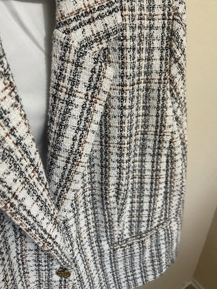 Chaqueta Blazer Draper James Boucle XXL Preciosa Para La Oficina Forrada Foto 3 de 4