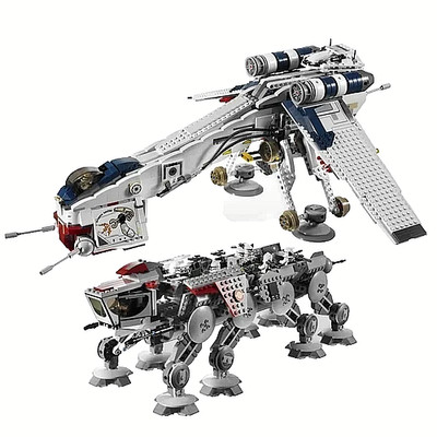Star Wars Republic Dropship mit AT-OT Walker | 1788 Teile Set NEU | 8 Figuren  