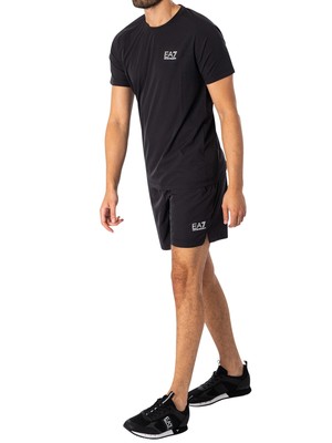 EA7 Men's Logo Ventus Shorts and T-Shirt Set, Black