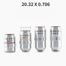 Plan Achromatic Objective Lens 4X 10X 40X 100X Pure Copper Material RMS Thread