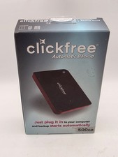 Clickfree Automatic Backup 500GB RED External Hard Drive Portable Backup NIB