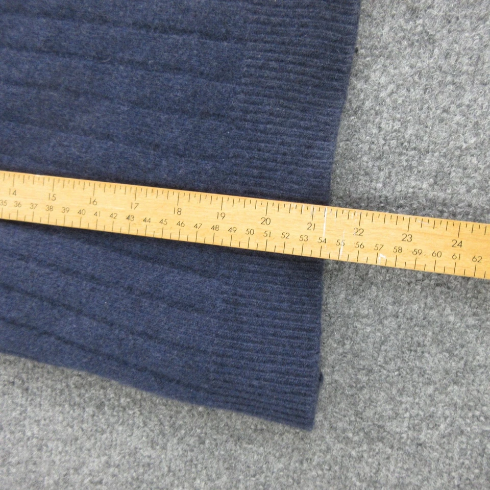 Suéter Hathaway Platino Para Hombre Pequeño Azul Marino Media Cremallera Acanalado Lana Tejido Hecho en Italia Foto 4 de 4