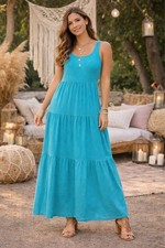 Women's Crown & Ivy Maxi Dress Size M Blue Clearance