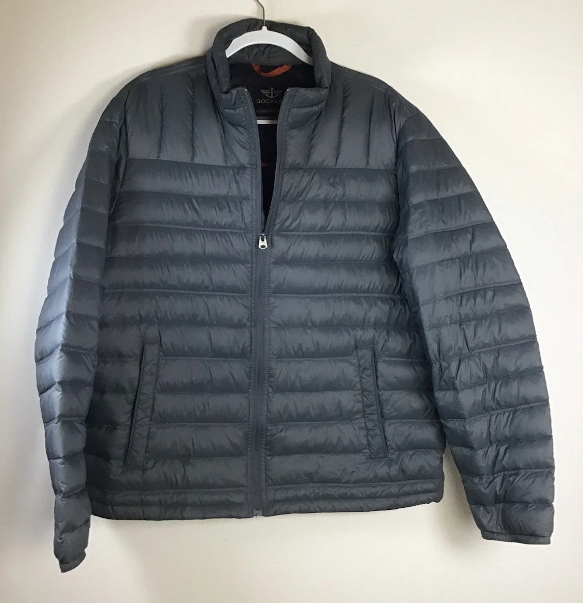 Dockers Jacket XL Gray Down Puffer Jacket Packable Men’s