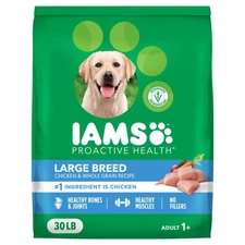 IAMS Proactive Health Large Breed Adult Dry Dog 30 Pound (Pack of 1), Chicken 