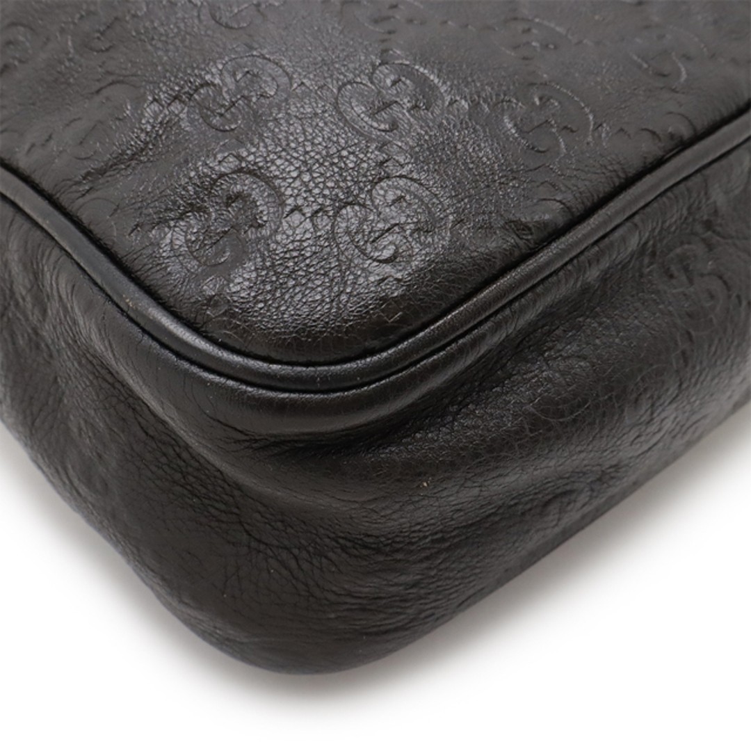 Gucci Guccisima Leather Shoulder Bag Dark Brown Gold Hardware Used, 25.5x28.5cm thumbnail 3