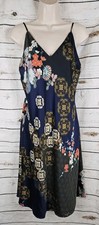 Natori Black Asian Slip Dress Nightgown Chemise M Womens Spaghetti Straps