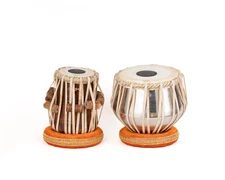 Steel Tabla Set with Bag-Hammer, Gatta, Manual, Cushions & Covers Complete Kit.