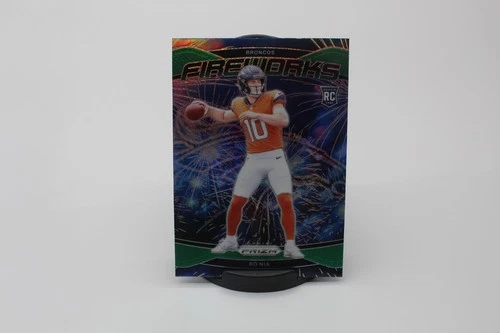 2024 Panini Prizm - Fireworks Bo Nix #23 Green Prizm (RC)