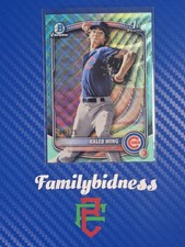 Kaleb Wing RC 2025 Bowman Draft Aqua Wave Refractor Rookie #84/125 #BDC-131 Cubs