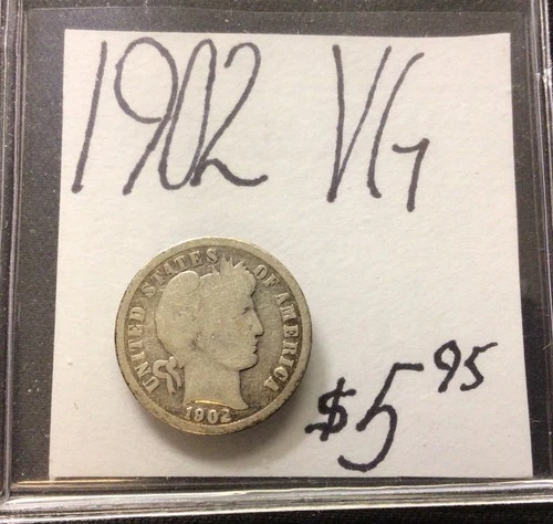 1902 Barber Dime VG! ENN Coins