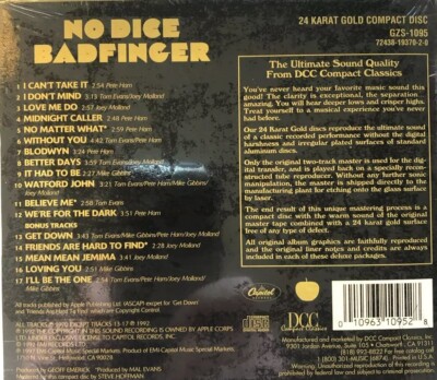 Badfinger- No Dice DCC Gold CD GZS-1095 SEALED | eBay