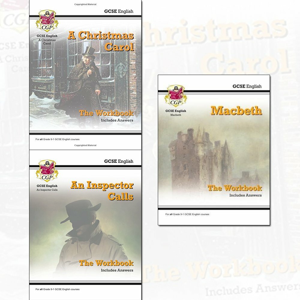 GCSE English Workbook Collection 3 Books Set By CGP Books A Christmas Carol