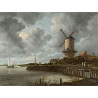 Van Ruisdael Windmill Wijk Bij Duurstede Painting Wall Art Canvas Print 18X24 In