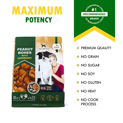 Dog Peanut Butter Bones with Cranberry & Rawhide Free Chew Treats Pet Natural - Picture 6 of 7