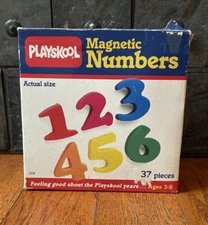 New Sealed NOS Vintage 1985 Playskool Magnetic Numbers 37 Pieces 