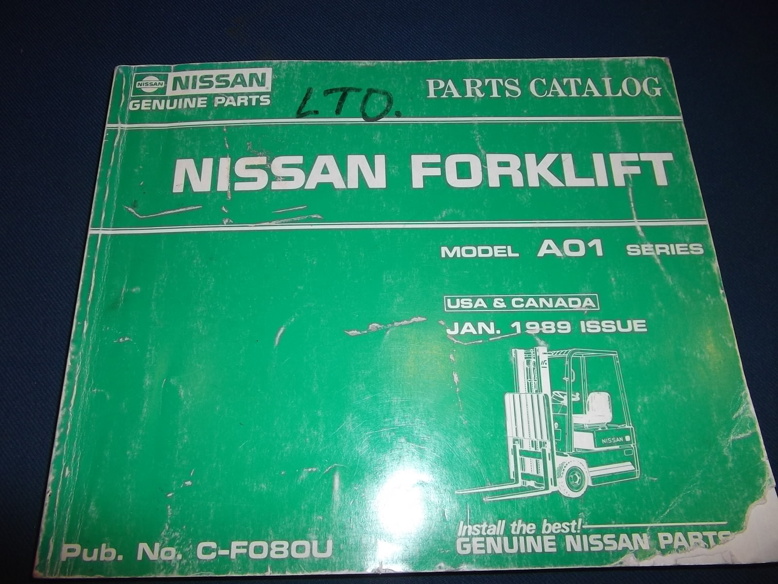 NISSAN A01 SERIES FORKLIFT LIFT TRUCK PARTS MANUAL BOOK CATALOG CF080U