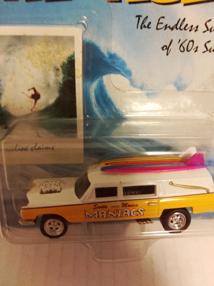 JOHNNY LIGHTNING 🌊 CAÑAS DE SURF 🏁 SANTA MONICA MANIACS 🌊 COCHE FUNDIDO A PRESIÓN 1/64 ¡NUEVO EN PAQUETE! Foto 3 de 4