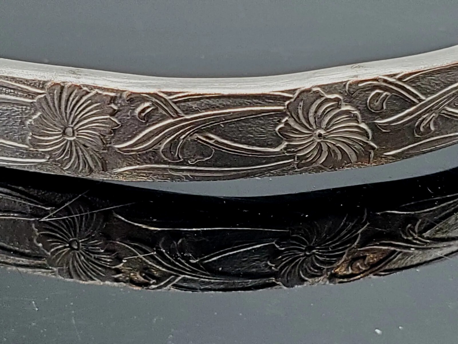 Vintage Sterling Solid Silver Bangle Bracelet Han… - image 2