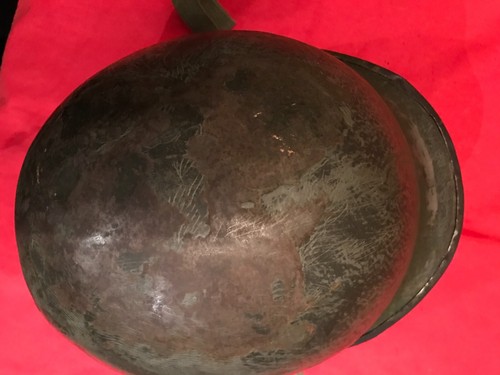 CASCO ORIGINAL DE LA SEGUNDA GUERRA MUNDIAL EJÉRCITO DE ESTADOS UNIDOS COSTURA FRONTAL M1 - Imagen 9 de 14