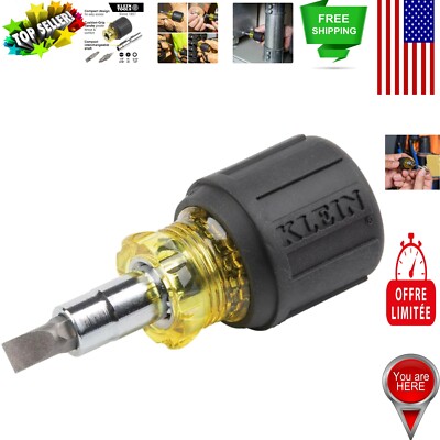 Professional-Grade Multi-Bit Stubby Screwdriver for Tight Spaces - 6 Tools in 1