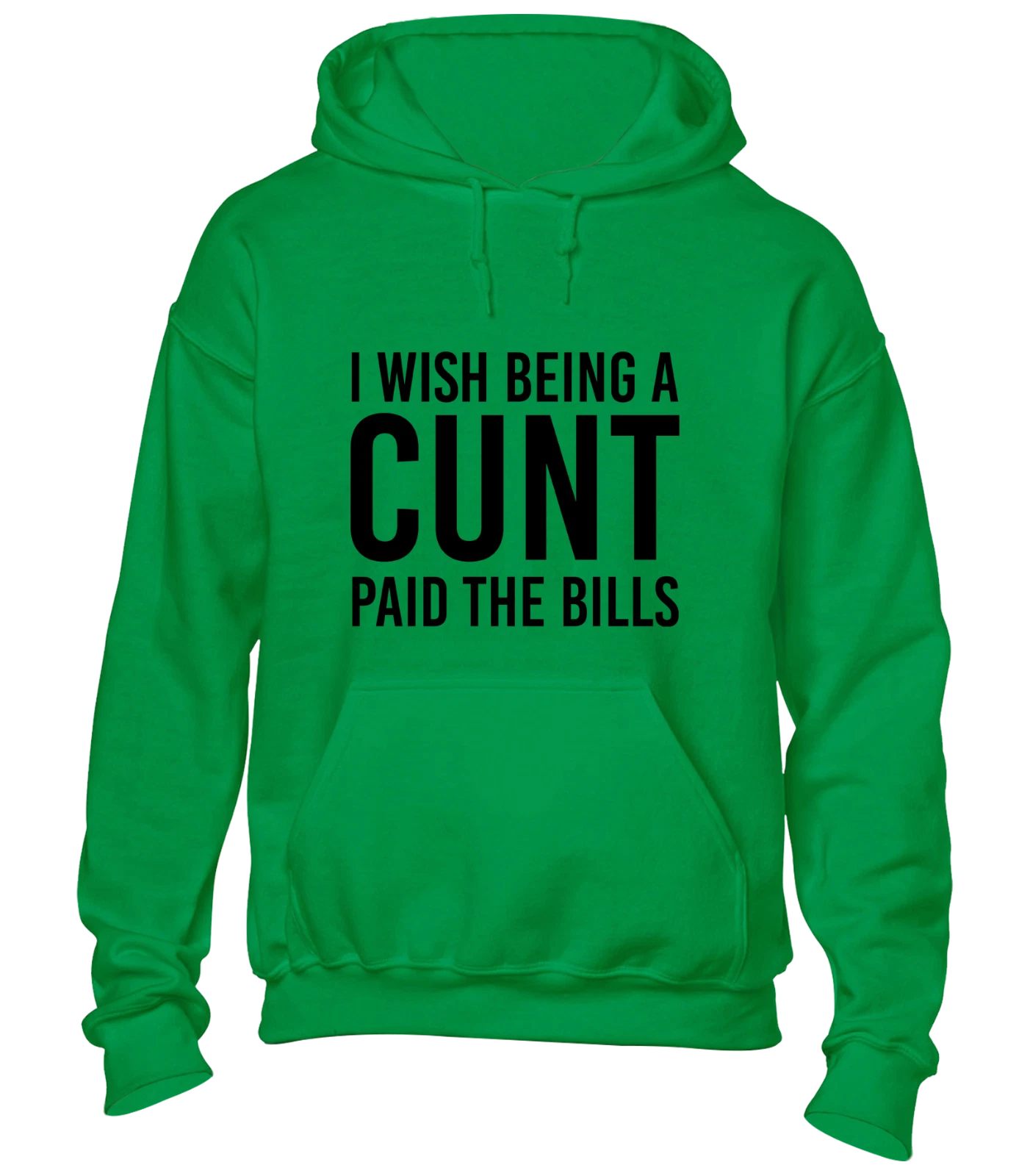 RHUDE FELPA CON CAPPUCCIO I WISH BEING A CU*T BOLLETTE PAGATE DIVERTENTE RUDE SCHERZO SLOGAN DESIGN REGALO