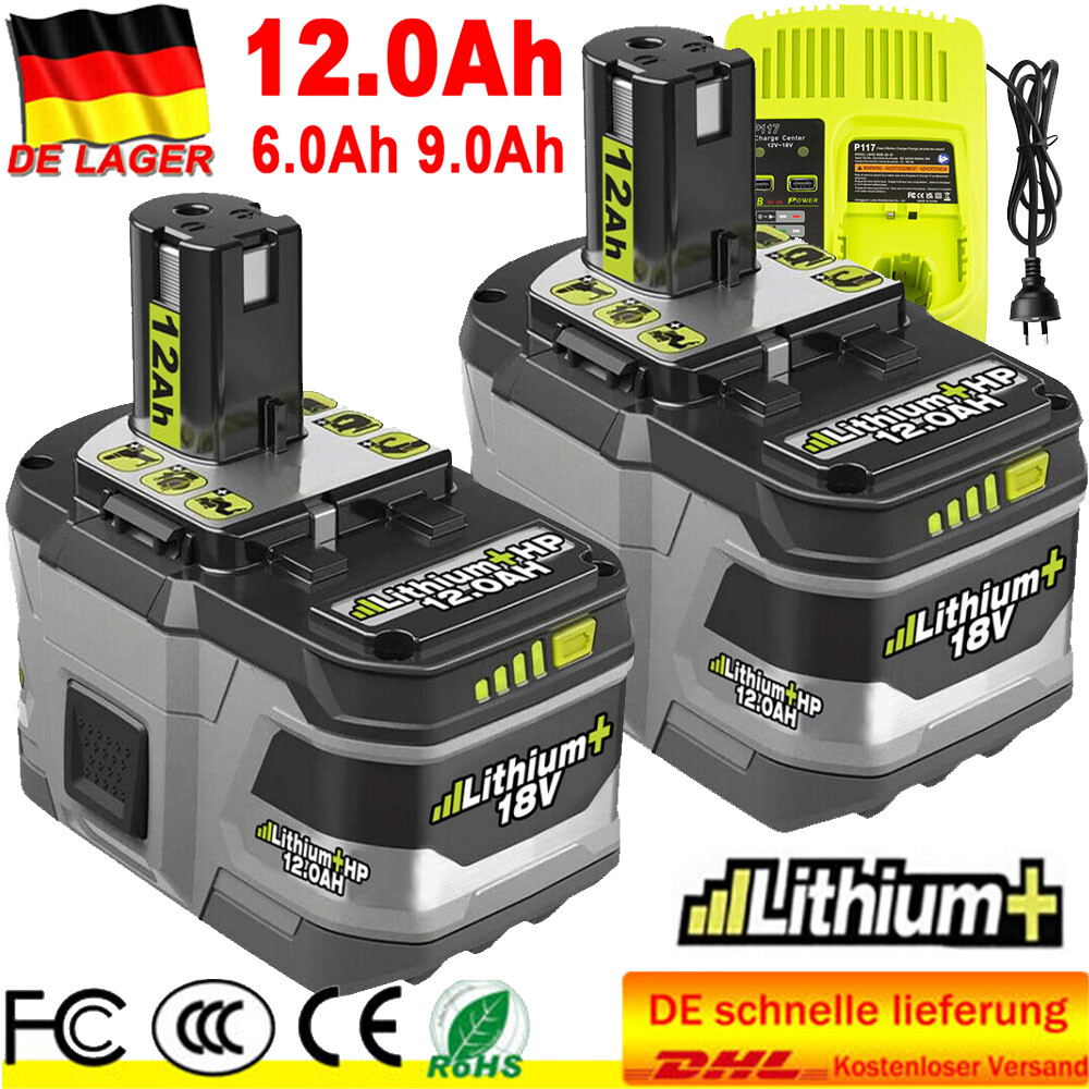 Batería 12Ah Para Ryobi P108 18V 9Ah 8Ah 6Ah HP Litio ONE+ Plus RB18L60 RB18L50 DE