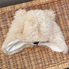 Baby Gap Toddler Ivory Cream Faux Fur Trapper Hat with Bear Ears - TOO CUTE 