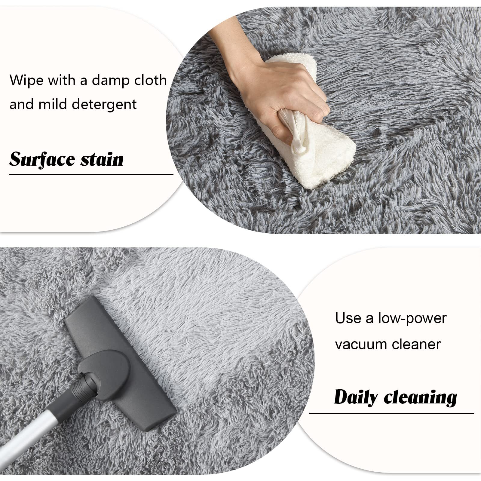 Soft Shag Area Rug for Bedroom, 4x6 Feet Fluffy Rugs with Non-Slip ...