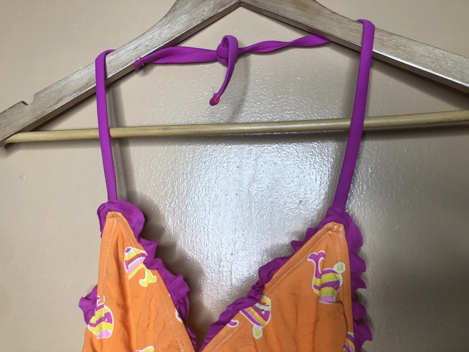 Tankini Halter Correa Espagueti Speedo Junior Niña Talla 14 Naranja Rosa Foto 4 de 4