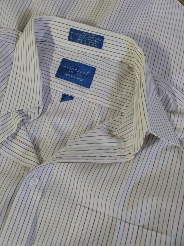 Camisa de vestir vintage Towncraft para hombre talla 17-32/33 sin arrugas Foto 4 de 4