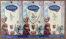 Lot of 3 DISNEY FROZEN Princess Elsa Anna Metallic Jewelry Tattoo Temporary