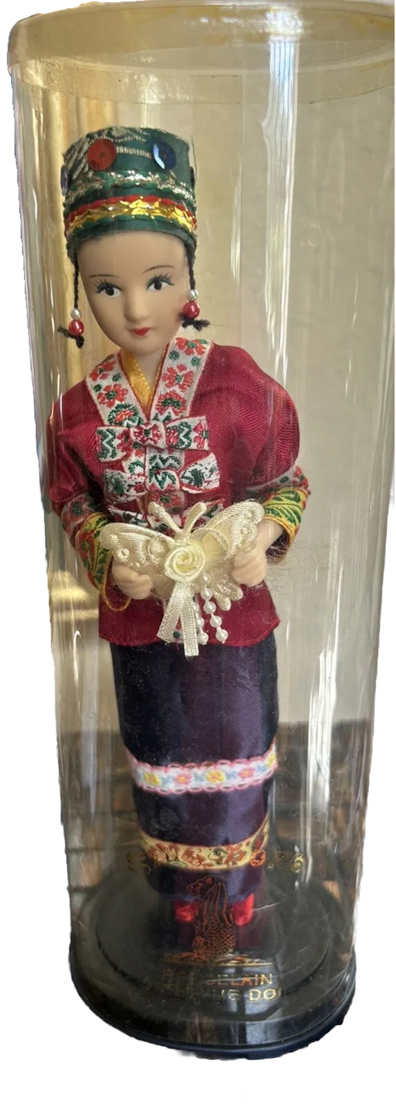 🌼Beautiful Asian Cultural Doll 9&rdquo; With Stand Porcelain Costume