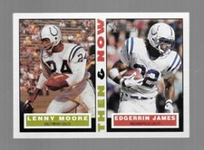 2001 Topps Heritage Football Lenny Moore Edgerrin James Then & Now #TN-MJ NRMT
