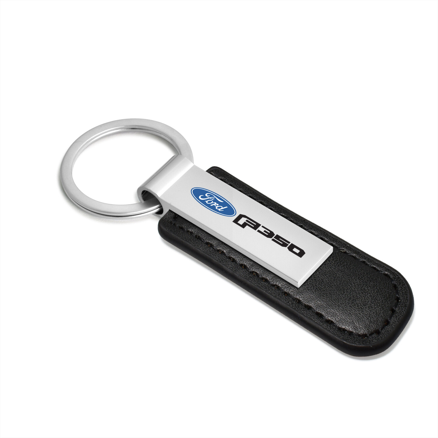 Ford F-350 Black Leather Strap Key Chain Keychain Key-ring Key