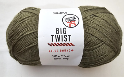 Big Twist Value POUND PLUS Yarn - OLIVE DRAB - Dye Lot# 44/7489 - 17.6oz