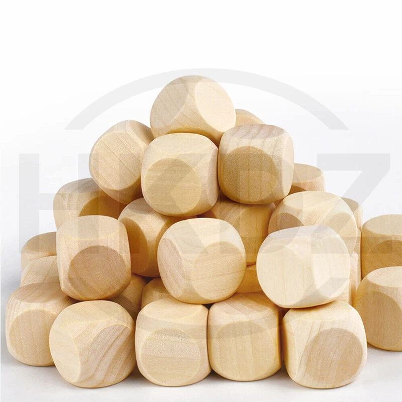 Wooden Dice Dices Plain Blank Cube Untreated RPG Craft 10,16,20,25,30,40,50,60mm - Image 4 of 4