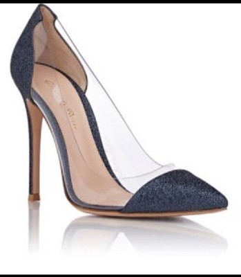 NIB GIANVITO ROSSI MILAN CLEAR SILVER GRAY PLEXI STILETTO PUMPS SZ 41.5 $745