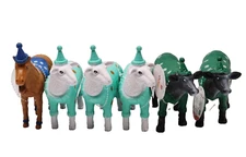 Ankyo Party Animals 2 Cow 3 Sheep 1 Horse Lot of 6 Farm toy Figures