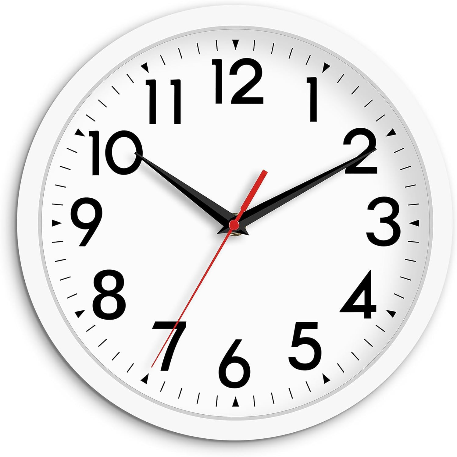 10-Inch Modern Silent Wall Clock, Battery Operated Non-Ticking for Home & Office