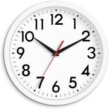 10-Inch Modern Silent Wall Clock, Battery Operated Non-Ticking for Home & Office