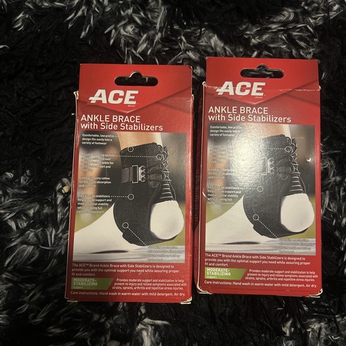 3M ACE Black Deluxe Ankle Reinforced Stabilizer Two Pack-DAMAGE BOX. - Picture 2 of 6