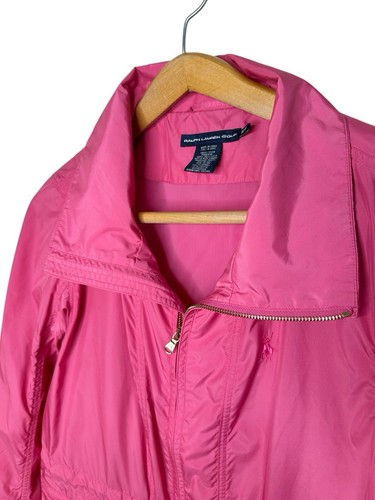 Ralph Lauren Golf Windbreaker Jacket Size Medium Hot Pink Full Zip Pockets - Picture 3 of 18