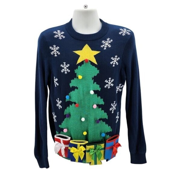 Christmas Tree Cheap Ugly Christmas Sweater Mens Tipsy Elves