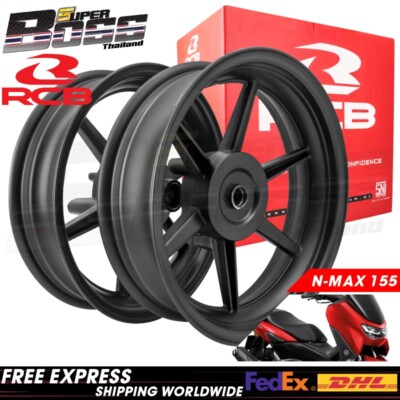 RCB Aluminium Wheel Rims F:300x13 R:350x13 Matte Black For YAMAHA NMAX 2020-24