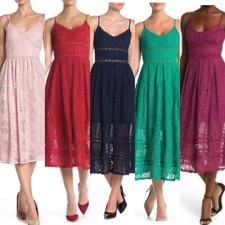 NWT NSR Crochet Stretch Lace Midi Dress 