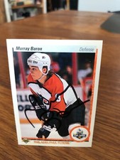 1990-91 UPPER DECK #275 MURRAY BARON SIGNED AUTOGRAPHED CARD